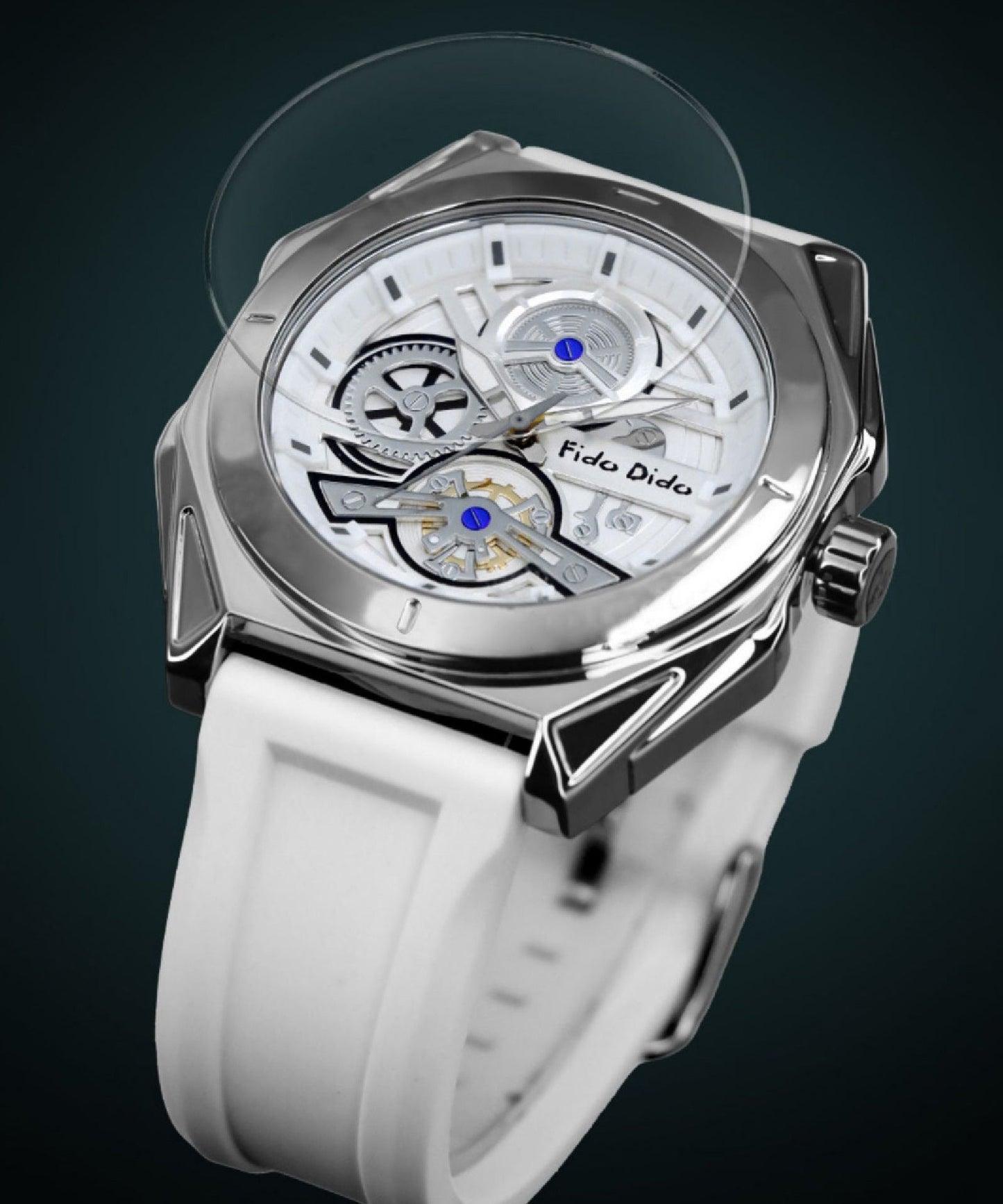 Fashion Rubber Green Out Quartz Light Silicone Hollow Movement