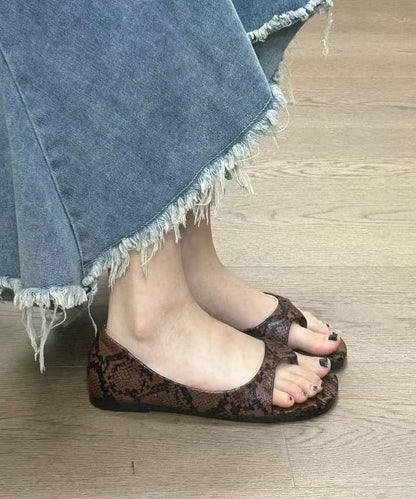 Leopard New Faux Thong Fashion Leather Sandals