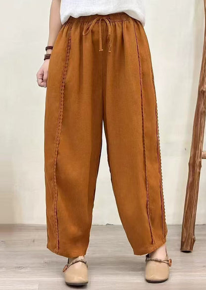 Lace Pants Patchwork Orange Oversized Summer Fashion