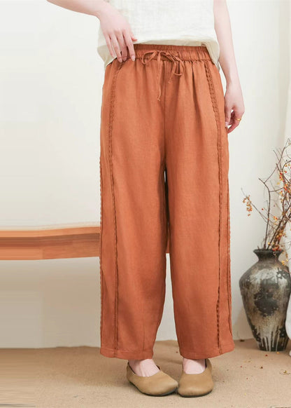 Lace Pants Patchwork Orange Oversized Summer Fashion