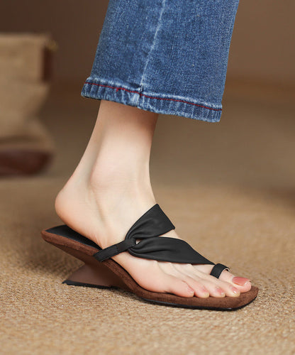 Fashion Flip Wedge Flops Silver Sheepskin