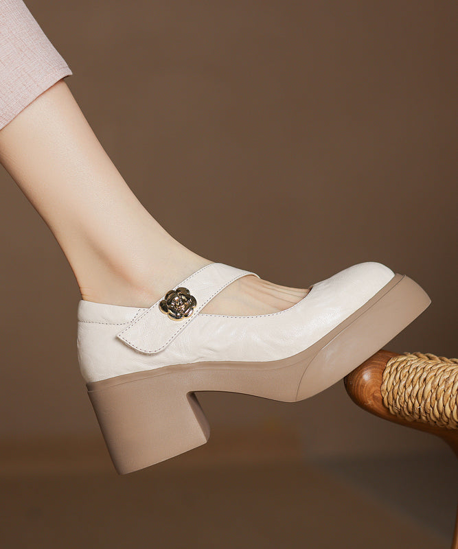 Splicing Chunky Loafer Fashion Sheepskin Black Shoes