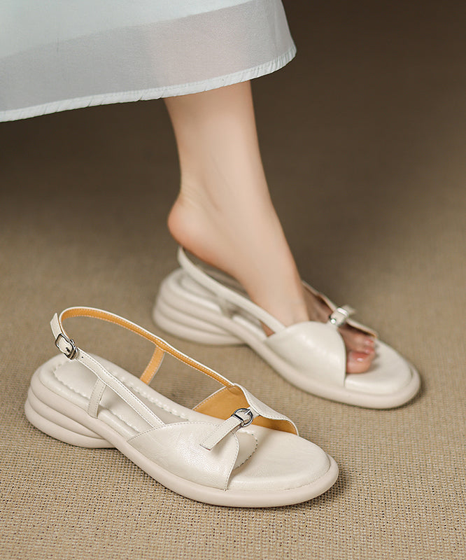 Fashion Peep Pink Splicing Sandals Chunky Sheepskin Toe