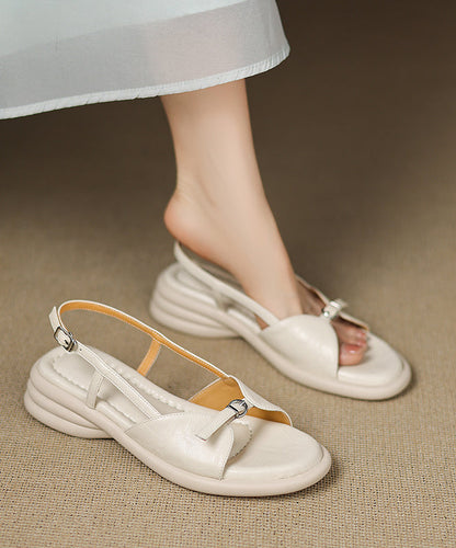 Fashion Peep Pink Splicing Sandals Chunky Sheepskin Toe