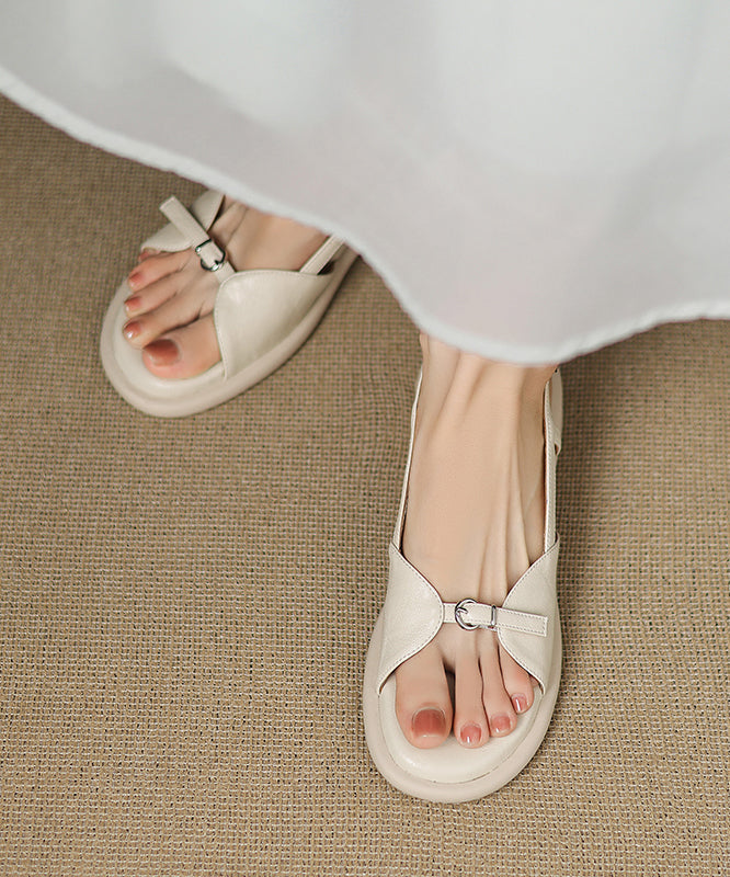 Fashion Peep Pink Splicing Sandals Chunky Sheepskin Toe