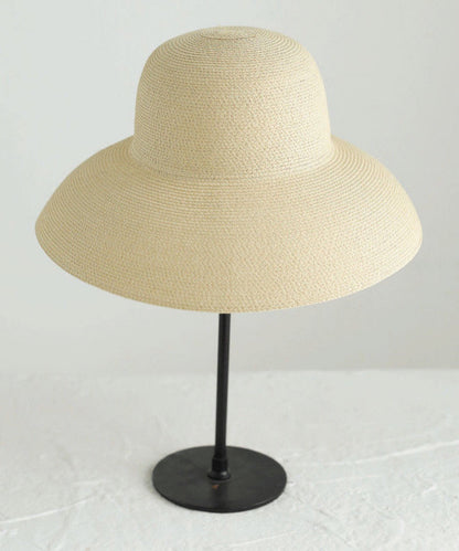 Khaki Hat Bucket Straw Large Woven Eaves Fashion Versatile