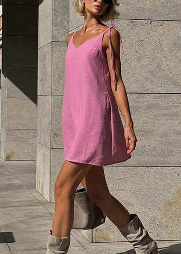 Mini Fashion White Dresses Lace Backless Up Summer Cotton