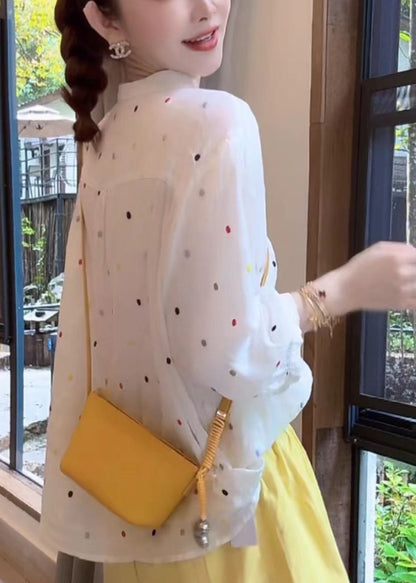 Shirt Sleeve Cotton Fashion Collar Bracelet Stand White Print