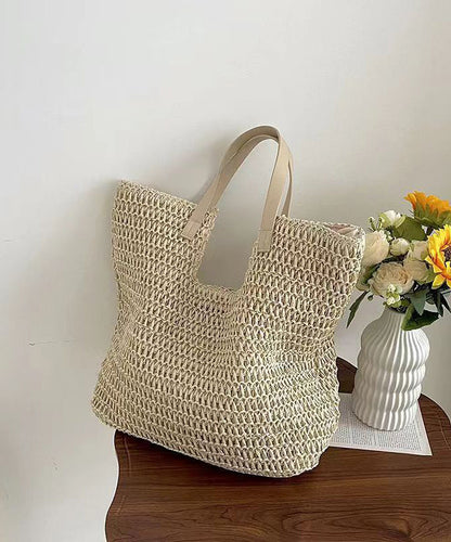 Sac à bandoulière en paille tissée polyvalente de grande capacité, vert et tendance, HJ1014