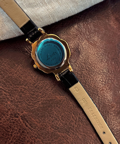 Leather Black Organic Glass Alloy Watches Quartz Fine Movement