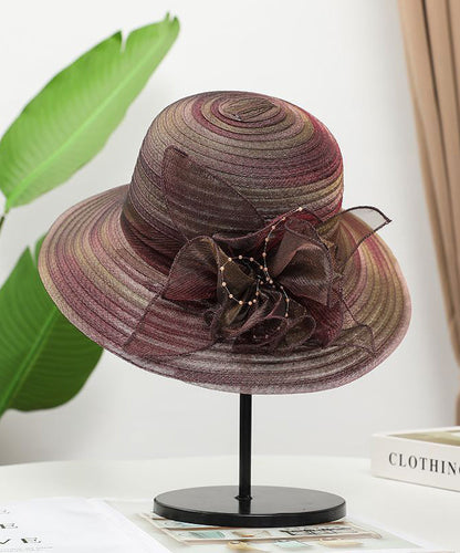 Blue Hat Fine Organza Sun Floppy Floral