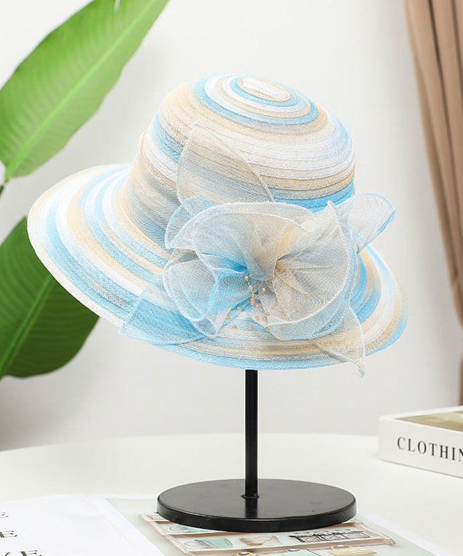 Blue Hat Fine Organza Sun Floppy Floral