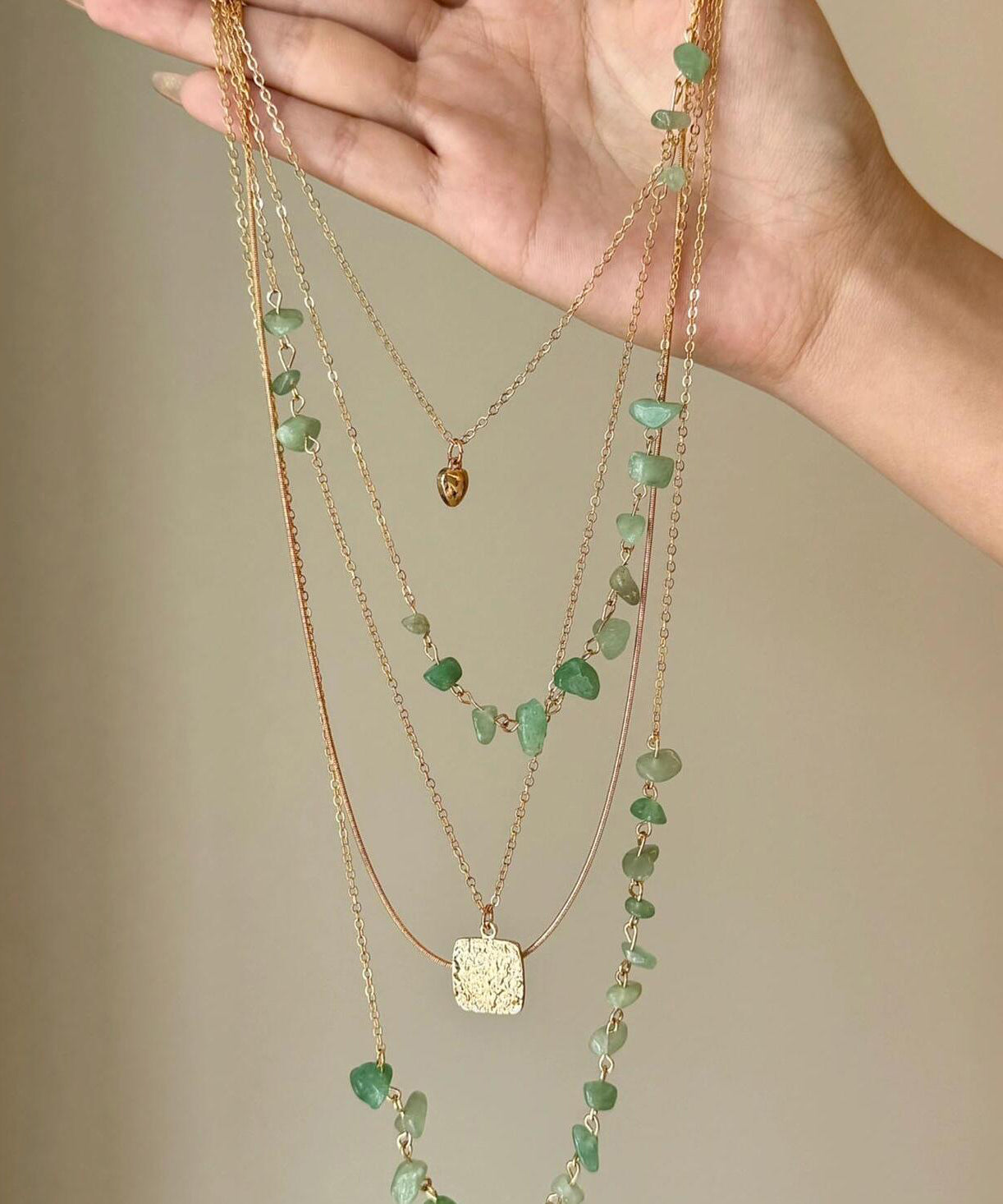 Fine Copper Gratuated Gold Alloy Necklace Gravel Bead