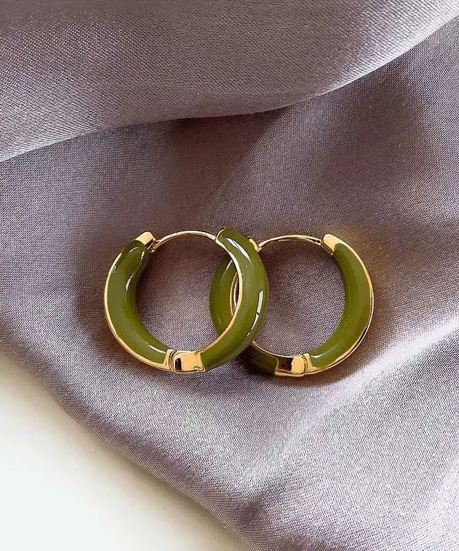 Fine Green Copper Overgild Circle Hoop EarringsFine Silk Sterling Silver Broken Silver Gypsophila Necklace ET007