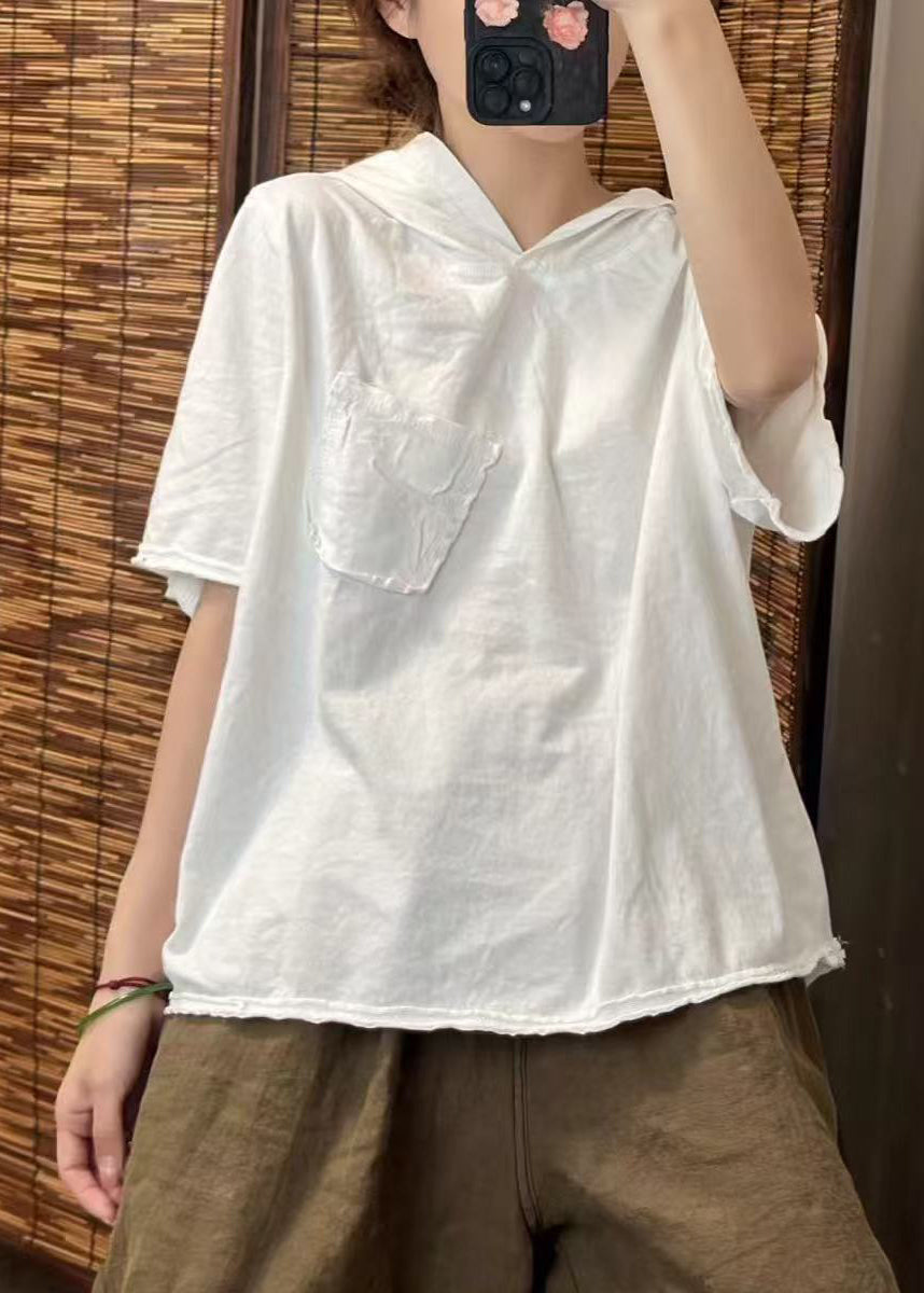 Cotton Fine Hooded Summer Tanks Pocket Green