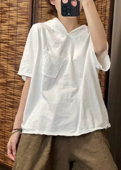 Cotton Fine Hooded Summer Tanks Pocket Green