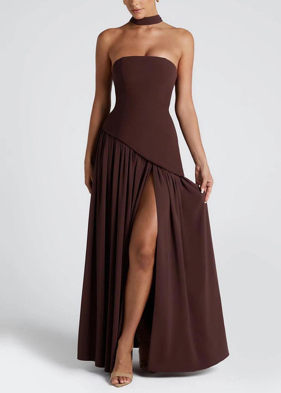 Dresses Side Evening Summer Open Hem Large Fine Exra Mulberry