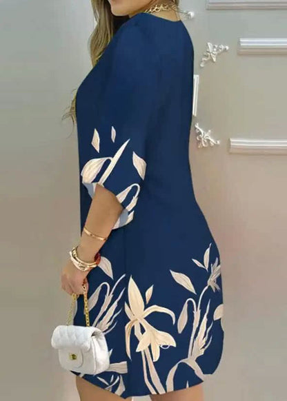 Print Holiday Summer Cotton Dress Fine Oversized