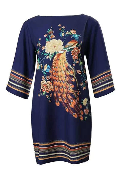 Print Holiday Summer Cotton Dress Fine Oversized