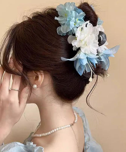 Floral Purple Shark Plastic Fine Clamp Hairpin