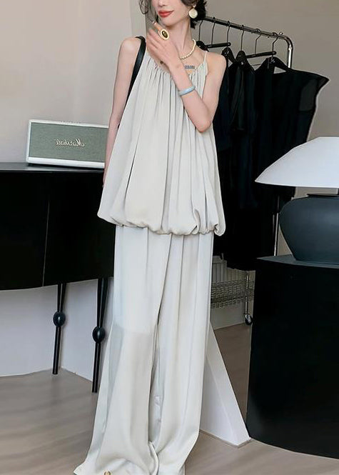 Outfits Shoulder Red Summer Ice Fine Set Piece Cold Silk Two