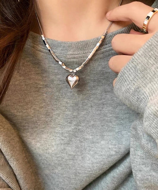 Fine Love Necklace Silk Stainless Pendant Steel