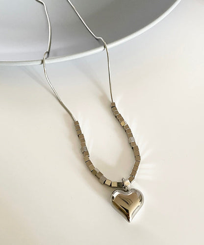 Fine Love Necklace Silk Stainless Pendant Steel