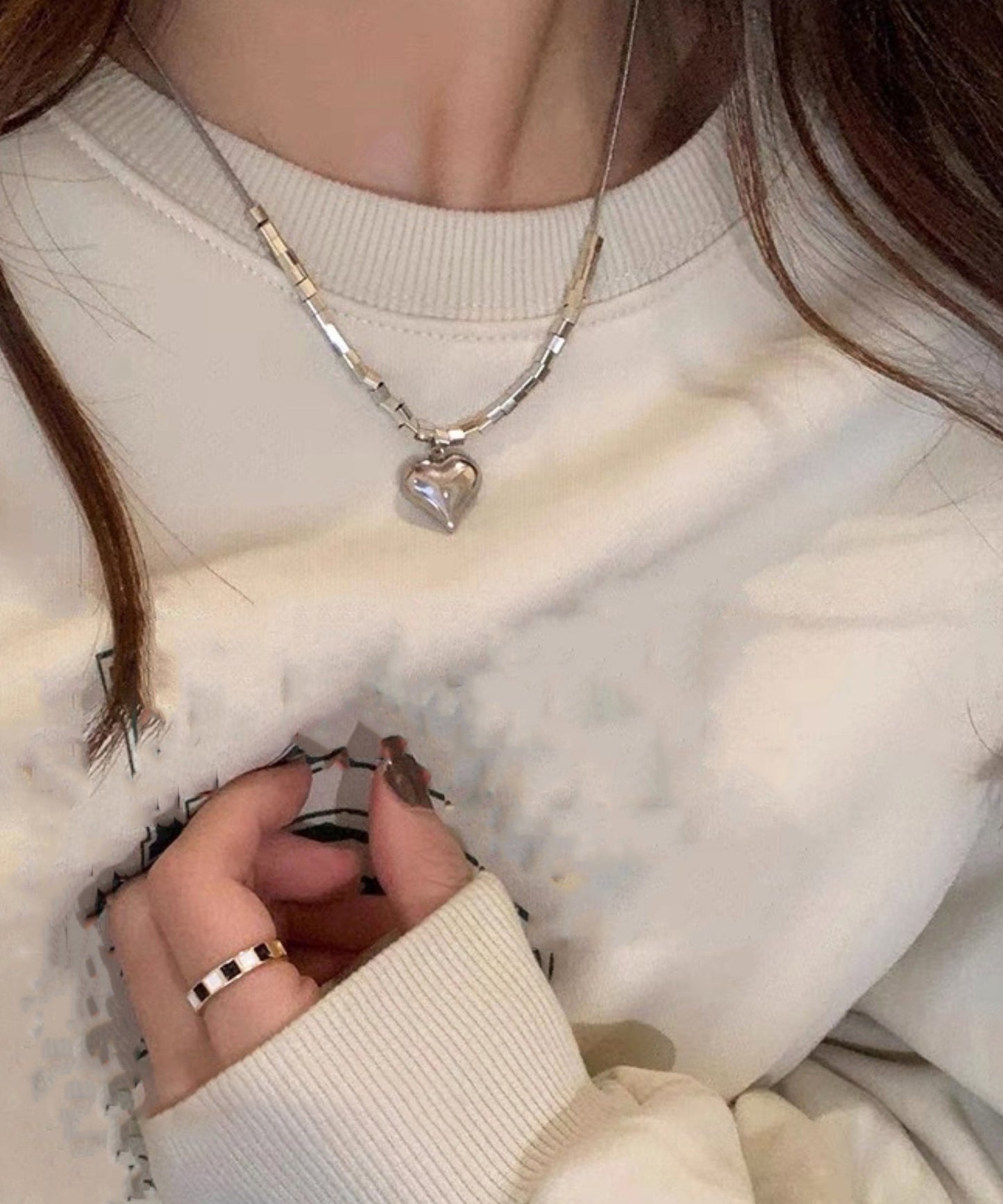 Fine Love Necklace Silk Stainless Pendant Steel