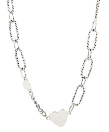 Collier en argent sterling avec chaîne en soie fine et motif princesse Love PO008