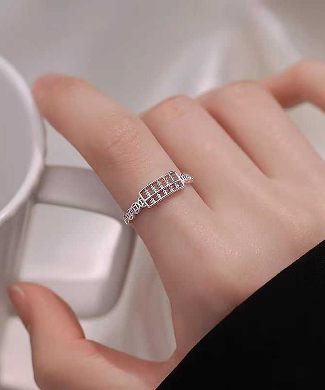 Fine Rings Abacus Hollow Silver Out Silk Sterling