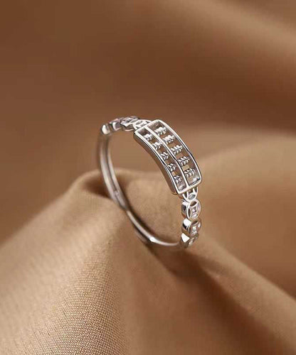 Fine Rings Abacus Hollow Silver Out Silk Sterling
