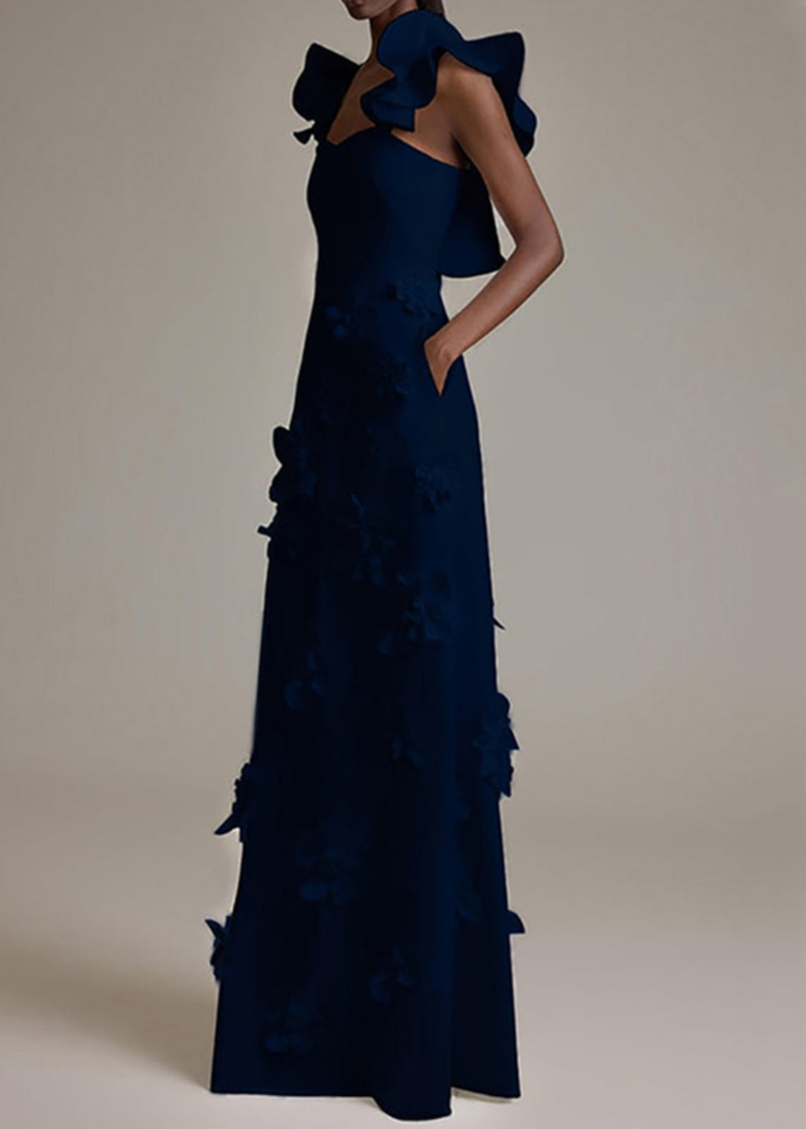 White Pockets Cotton Ruffled Dress Party Sleeveless Floral