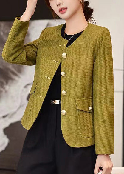 Formal Light Green Cotton Jackets Oversized Spring YJ061