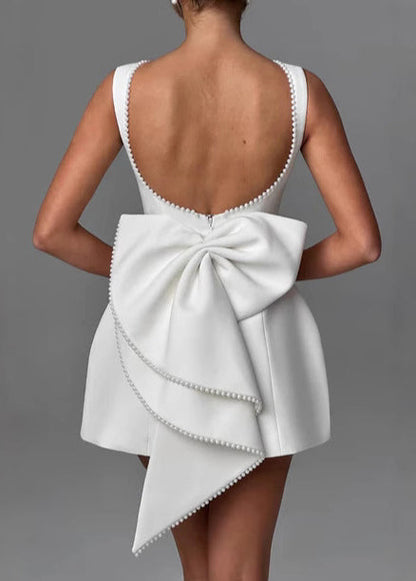 Backess Dresses Mini Summer Bow Cotton Black French