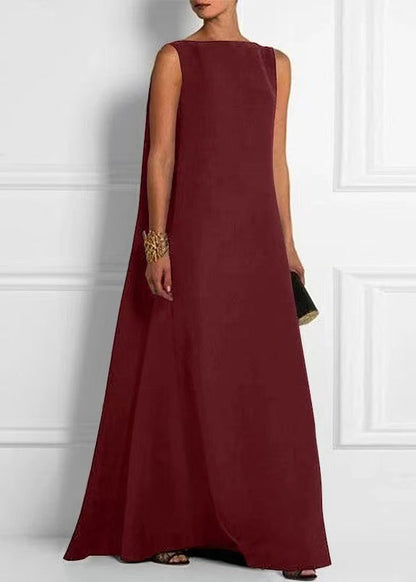 High Ankle Black French Dress Cotton Sleeveless Solid Waist