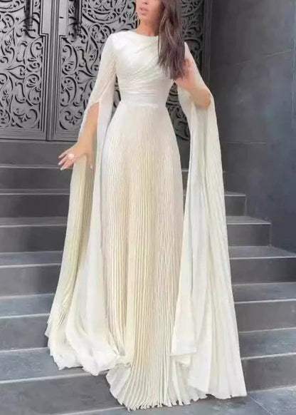 Light French Cotton Party Dress Wrinkled Waist Blue High Spring