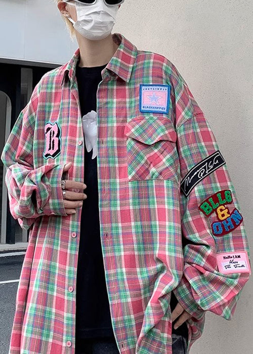 Navy Pockets Plaid Men Spring Shirt French Cotton