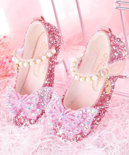 Shoes Strap Girl Nail Buckle Crystal Pink Baby Chic Bead Princess