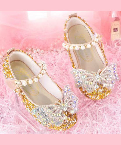 Shoes Strap Girl Nail Buckle Crystal Pink Baby Chic Bead Princess