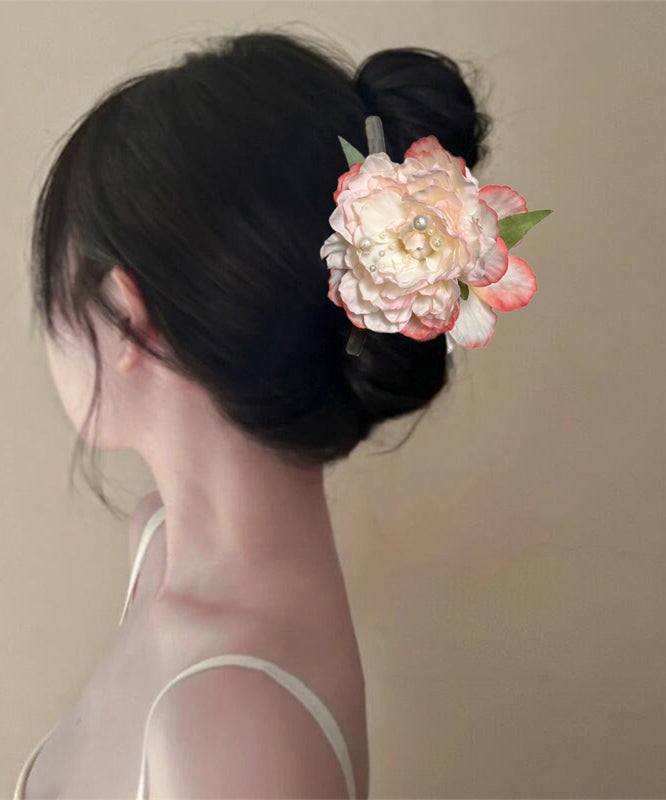 Floral Alloy Peony Hairpin Pearl Color Gradient