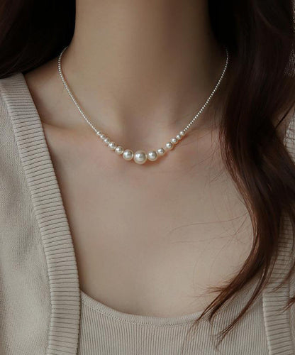 Silver Broken Gradient Color Pearl White Sterling