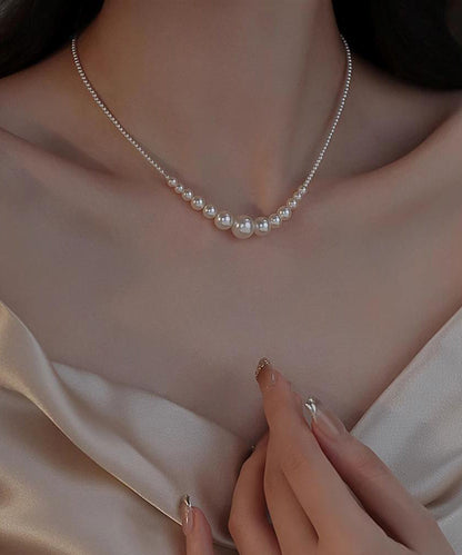 Silver Broken Gradient Color Pearl White Sterling