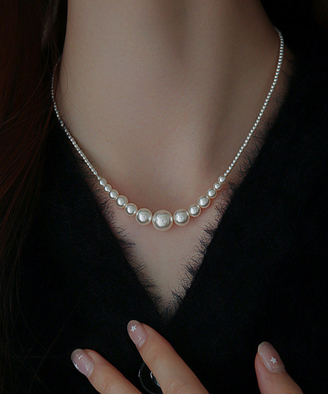 Silver Broken Gradient Color Pearl White Sterling