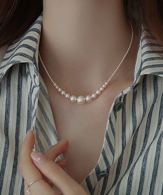 Silver Broken Gradient Color Pearl White Sterling