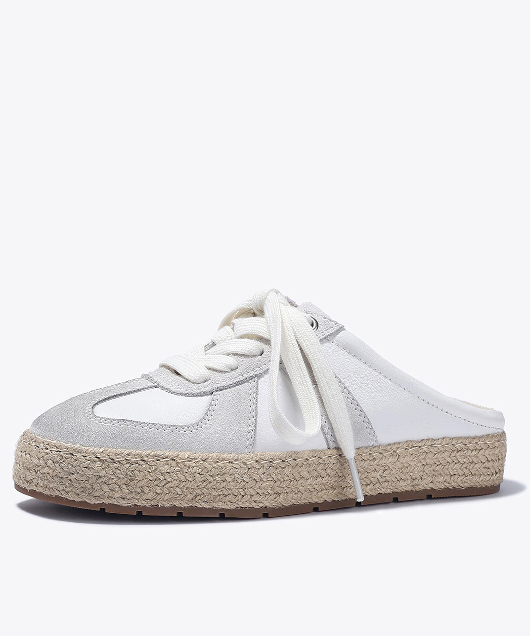 Splicing Grass Lace Slide Green Leather Up Cowhide Platform