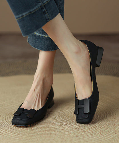 Comfy Splicing Flat Shoes Cowhide Green Leather