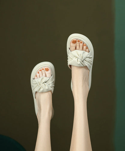 Toe Green Slide Sandals Splicing Leather Peep Beautiful Faux