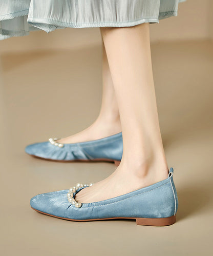 Bead Wrinkled Loafers Nail Green Women Penny