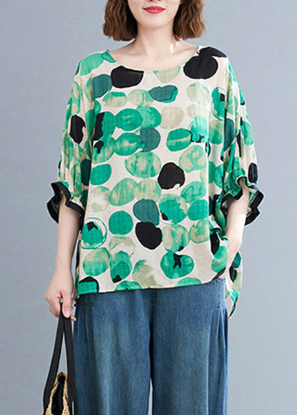 Green O-Neck Cozy Top Short Sleeve GH1044