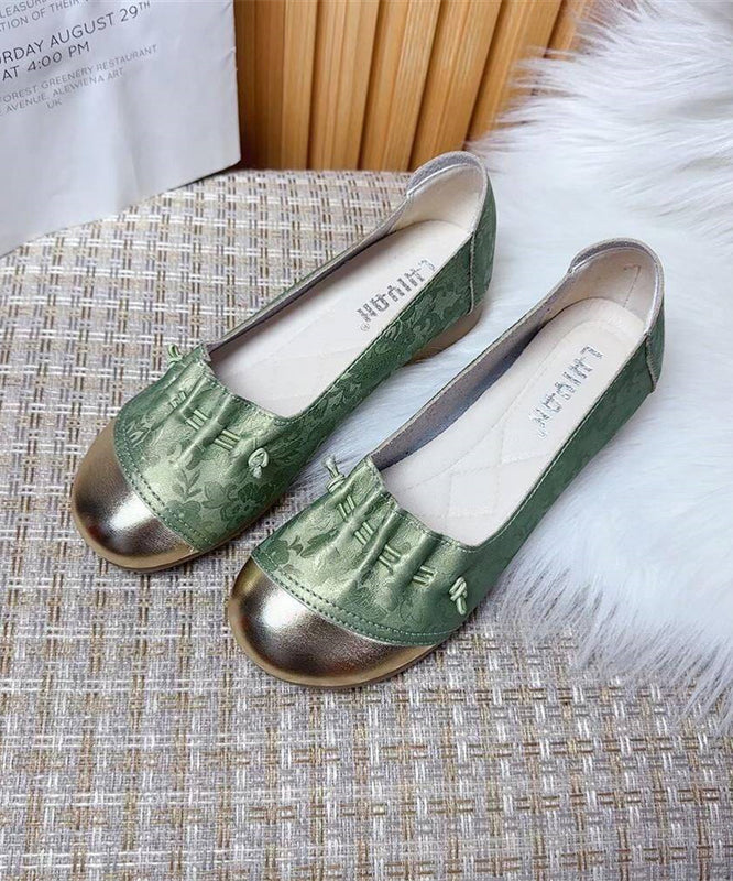 Grüne Schuhe mit Vintage-Print und Schnürung für Plattfüße AP1035